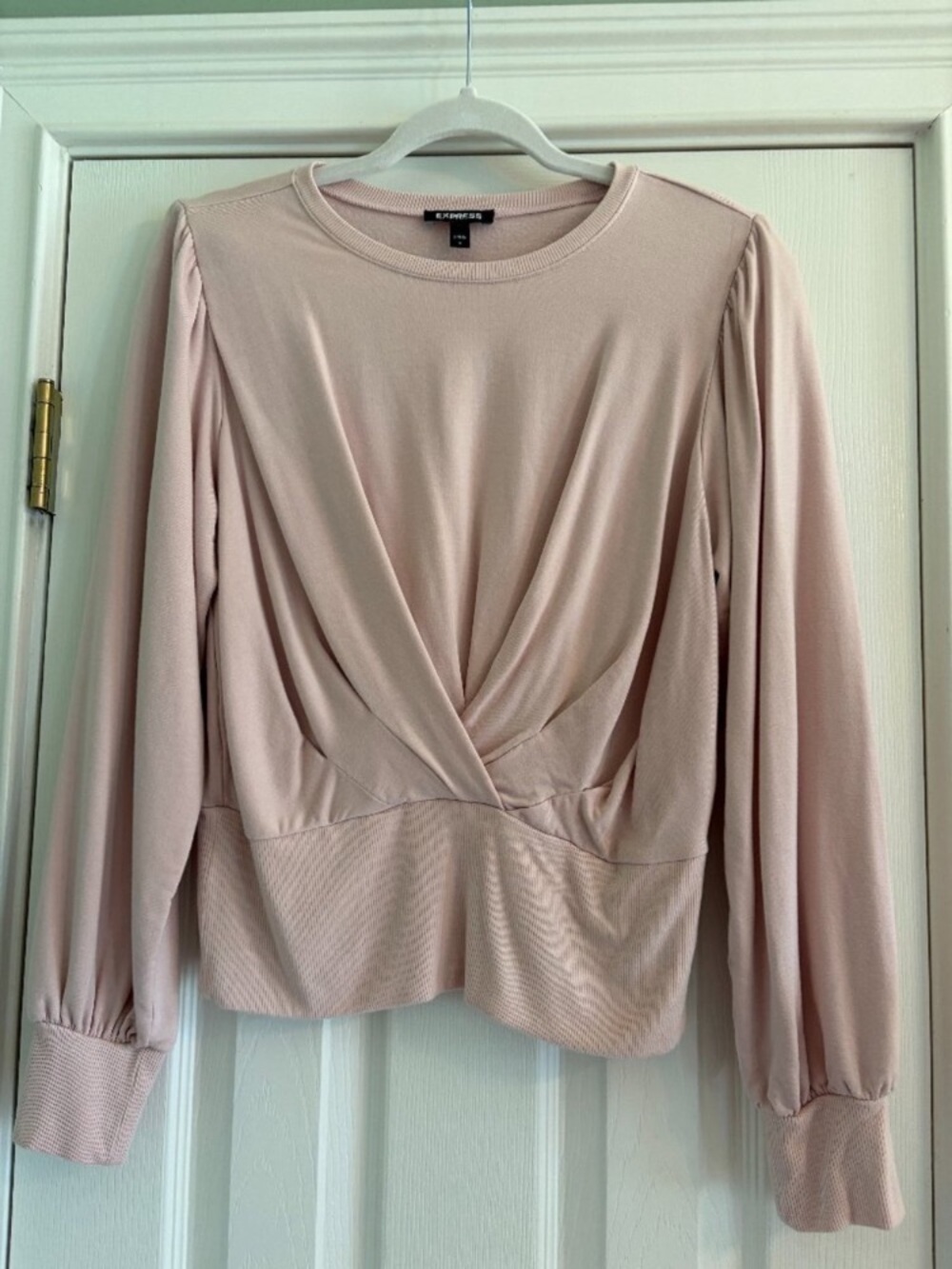 Express Blush Long Sleeve Surplice Pullover